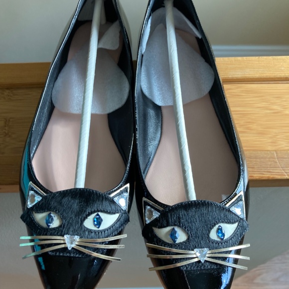 KATE SPADE NATASHA EMBELLISHED CAT FLATS SIZE 8 - Picture 12 of 16